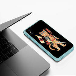 Чехол iPhone XS Max матовый Shogun Cat, цвет: 3D-мятный — фото 2