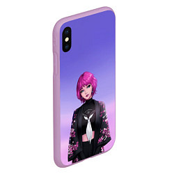 Чехол iPhone XS Max матовый ANIME GIRL, цвет: 3D-сиреневый — фото 2