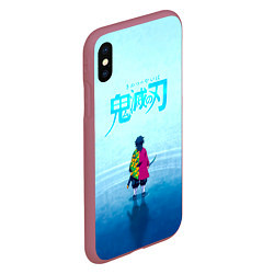 Чехол iPhone XS Max матовый Гию Томиока Kimetsu no Yaiba, цвет: 3D-малиновый — фото 2