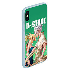 Чехол iPhone XS Max матовый Dr Stone, цвет: 3D-голубой — фото 2