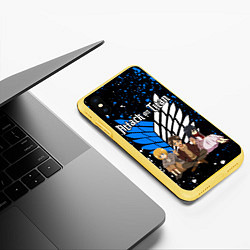 Чехол iPhone XS Max матовый АТАКА ТИТАНОВ ГЛАВНЫЕ ГЕРОИ, цвет: 3D-желтый — фото 2