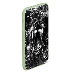 Чехол iPhone XS Max матовый Волчья пасть, цвет: 3D-салатовый — фото 2