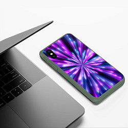 Чехол iPhone XS Max матовый Неоновые стрелы, цвет: 3D-темно-зеленый — фото 2