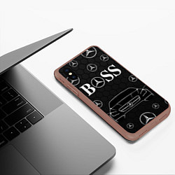 Чехол iPhone XS Max матовый BOSS MERCEDES-BENZ, цвет: 3D-коричневый — фото 2