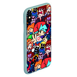 Чехол iPhone XS Max матовый Friday Night Funkin все герои, цвет: 3D-мятный — фото 2