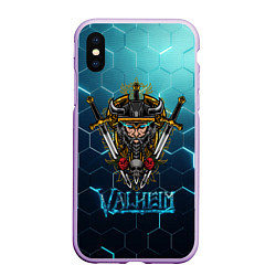 Чехол iPhone XS Max матовый Valheim Neon Samurai, цвет: 3D-сиреневый