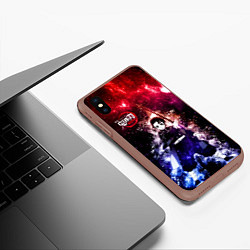 Чехол iPhone XS Max матовый Танджиро Камадо Kimetsu no Yaiba, цвет: 3D-коричневый — фото 2