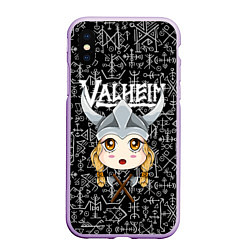 Чехол iPhone XS Max матовый Valheim Girl, цвет: 3D-сиреневый