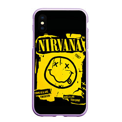 Чехол iPhone XS Max матовый Nirvana 1987, цвет: 3D-сиреневый
