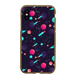 Чехол iPhone XS Max матовый Космические движения комет, цвет: 3D-коричневый