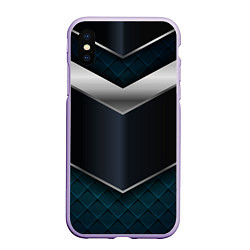 Чехол iPhone XS Max матовый 3D dark metal, цвет: 3D-светло-сиреневый