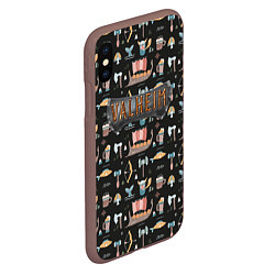 Чехол iPhone XS Max матовый Valheim викинги паттерн, цвет: 3D-коричневый — фото 2