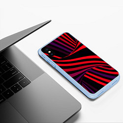 Чехол iPhone XS Max матовый Оптическая иллюзия, цвет: 3D-голубой — фото 2