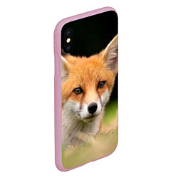 Чехол iPhone XS Max матовый Мордочка лисицы, цвет: 3D-розовый — фото 2