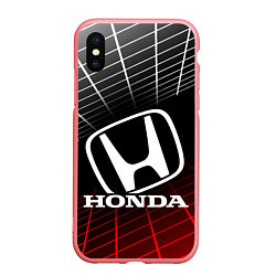 Чехол iPhone XS Max матовый HONDA ХОНДА СЕТКА, цвет: 3D-баблгам