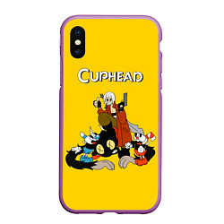 Чехол iPhone XS Max матовый Cuphead x DMC, цвет: 3D-фиолетовый