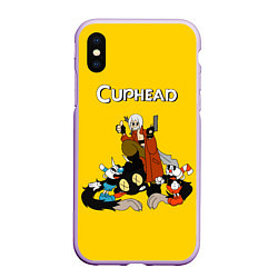 Чехол iPhone XS Max матовый Cuphead x DMC, цвет: 3D-сиреневый