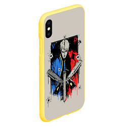 Чехол iPhone XS Max матовый Братья Спарды, цвет: 3D-желтый — фото 2