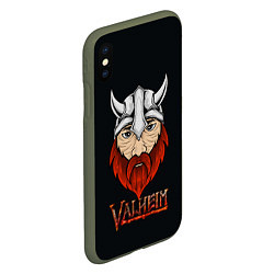 Чехол iPhone XS Max матовый Valheim викинг, цвет: 3D-темно-зеленый — фото 2