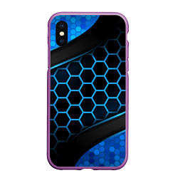 Чехол iPhone XS Max матовый 3D luxury blue 3Д СОТЫ и плиты, цвет: 3D-фиолетовый