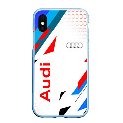 Чехол iPhone XS Max матовый AUDI АУДИ SPORT, цвет: 3D-голубой