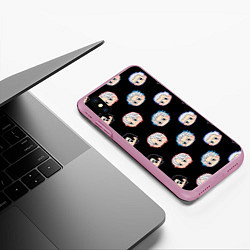 Чехол iPhone XS Max матовый DMC Pattern, цвет: 3D-розовый — фото 2