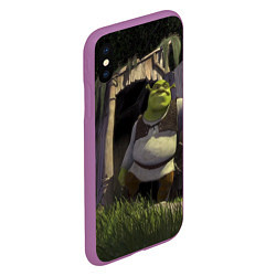 Чехол iPhone XS Max матовый Shrek: Somebody Once Told Me, цвет: 3D-фиолетовый — фото 2