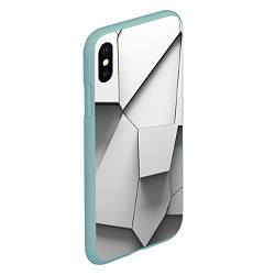 Чехол iPhone XS Max матовый Слом плитки, цвет: 3D-мятный — фото 2