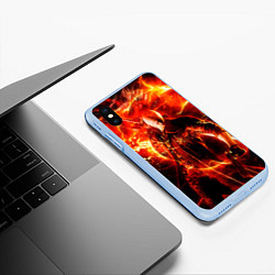 Чехол iPhone XS Max матовый Данте в огне, цвет: 3D-голубой — фото 2