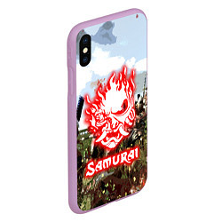 Чехол iPhone XS Max матовый SAMURAI CYBERPUNK, цвет: 3D-сиреневый — фото 2