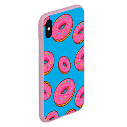 Чехол iPhone XS Max матовый Пончики, цвет: 3D-розовый — фото 2