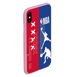 Чехол iPhone XS Max матовый NBA, цвет: 3D-розовый — фото 2