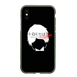 Чехол iPhone XS Max матовый Whats 1000 minus 7 Kaneki, цвет: 3D-темно-зеленый