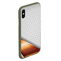 Чехол iPhone XS Max матовый 3D WHITE & GOLD ABSTRACT, цвет: 3D-темно-зеленый — фото 2