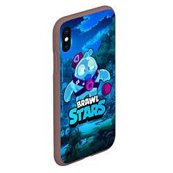 Чехол iPhone XS Max матовый Сквик Squeak Brawl Stars, цвет: 3D-коричневый — фото 2