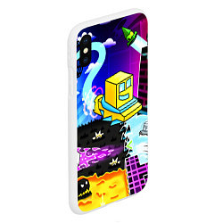 Чехол iPhone XS Max матовый Geometry Dash: Art, цвет: 3D-белый — фото 2