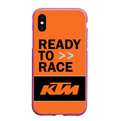 Чехол iPhone XS Max матовый KTM READY TO RACE Z, цвет: 3D-малиновый
