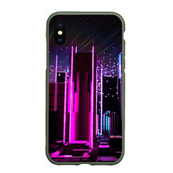 Чехол iPhone XS Max матовый PINK CITY, цвет: 3D-темно-зеленый