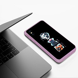 Чехол iPhone XS Max матовый Любовь, Смерть и Роботы, цвет: 3D-сиреневый — фото 2