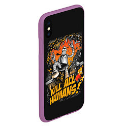 Чехол iPhone XS Max матовый Кайдзю Бендер, цвет: 3D-фиолетовый — фото 2