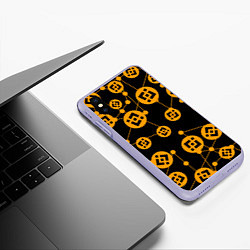 Чехол iPhone XS Max матовый BINANCE БИНАНС УЗОР, цвет: 3D-светло-сиреневый — фото 2