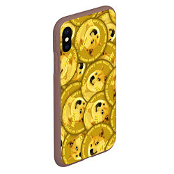 Чехол iPhone XS Max матовый DOGECOIN DOGE ДОГИКОИН, цвет: 3D-коричневый — фото 2