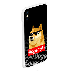 Чехол iPhone XS Max матовый DOGECOIN DOGE ДОГИКОИН, цвет: 3D-белый — фото 2