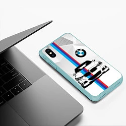 Чехол iPhone XS Max матовый BMW БМВ M PERFORMANCE, цвет: 3D-мятный — фото 2