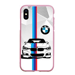 Чехол iPhone XS Max матовый BMW БМВ M PERFORMANCE, цвет: 3D-розовый