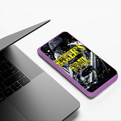Чехол iPhone XS Max матовый Bikers Soul Душа байкера, цвет: 3D-фиолетовый — фото 2