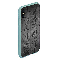 Чехол iPhone XS Max матовый Египетские Иероглифы 3D, цвет: 3D-мятный — фото 2