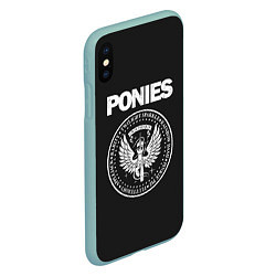 Чехол iPhone XS Max матовый Pony x Ramones, цвет: 3D-мятный — фото 2