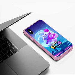 Чехол iPhone XS Max матовый Сквик Squeak Brawl Stars, цвет: 3D-розовый — фото 2