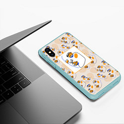 Чехол iPhone XS Max матовый Лица в графике, цвет: 3D-мятный — фото 2